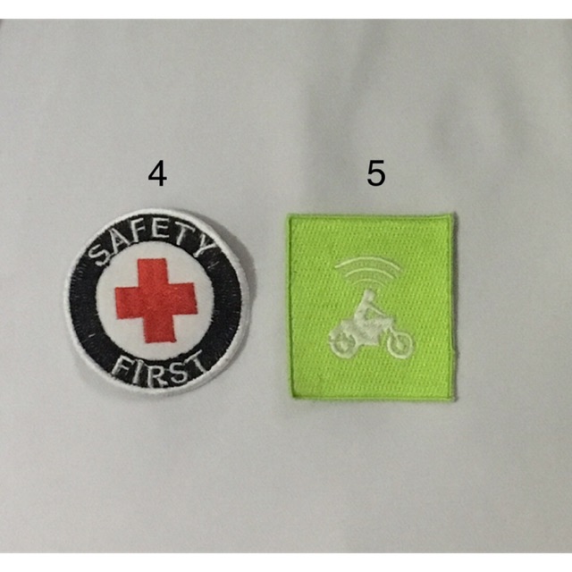 Logo bordir safety First, gojek