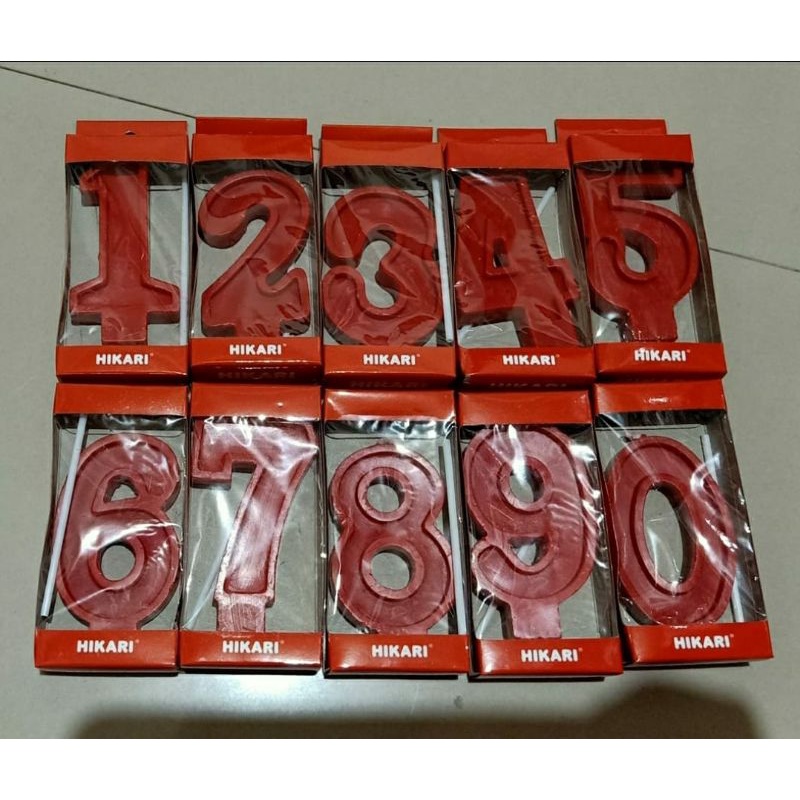 Lilin Angka Merah Besar Ukuran -+8cm