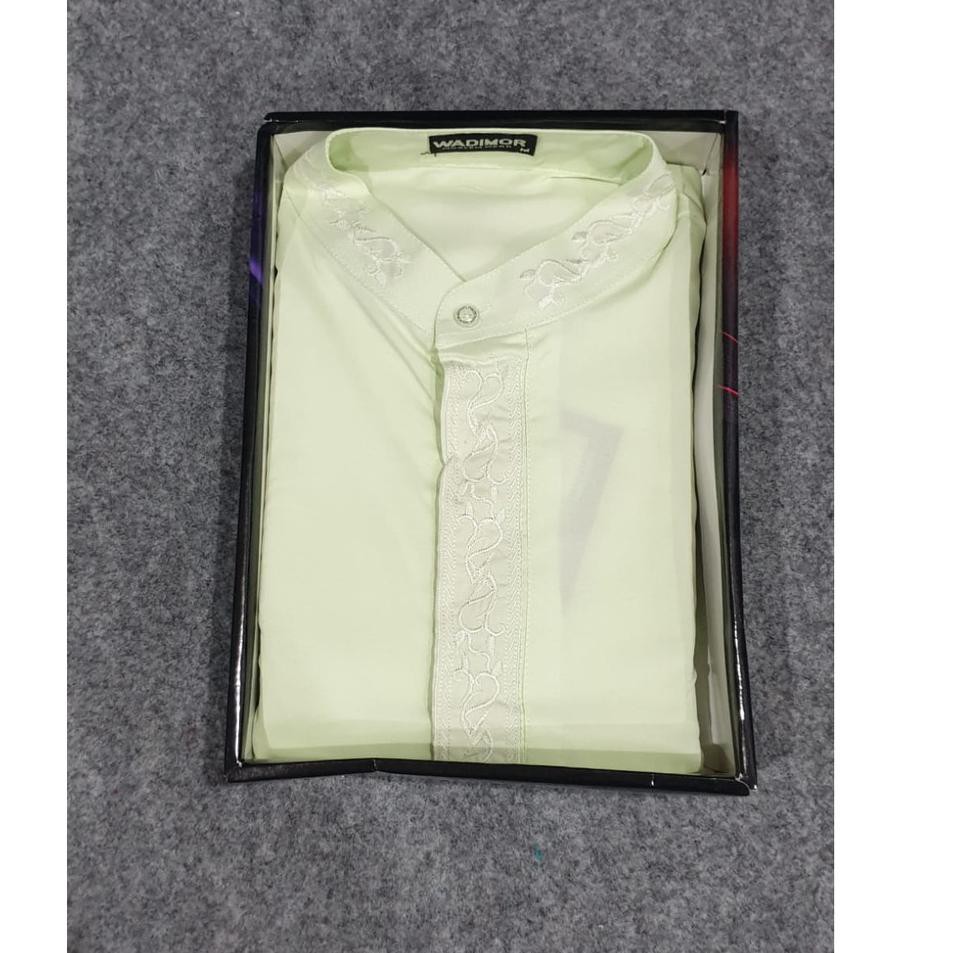 Baju Koko Wadimor Tangan Lengan Panjang Jumbo Busana Muslim Pria Takwa Taqwa Putih Katun Jumbo
