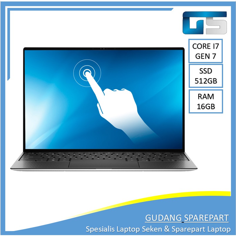 Dell XPS 13 touch screen Intel Core i7 RAM 16GB 512GB Laptop Bekas Murah Notebook Second Terbaik