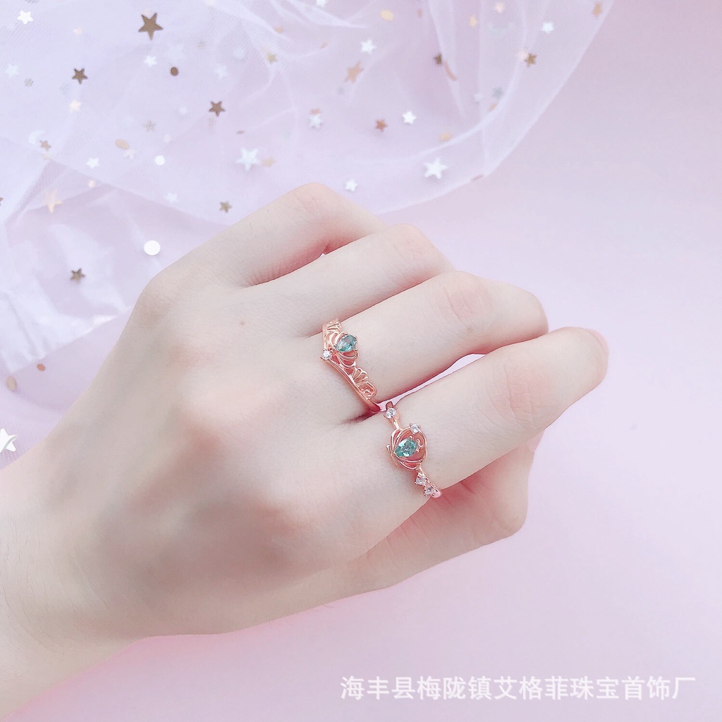 Cincin Model Terbuka Adjustable Desain Hati Warna Permen