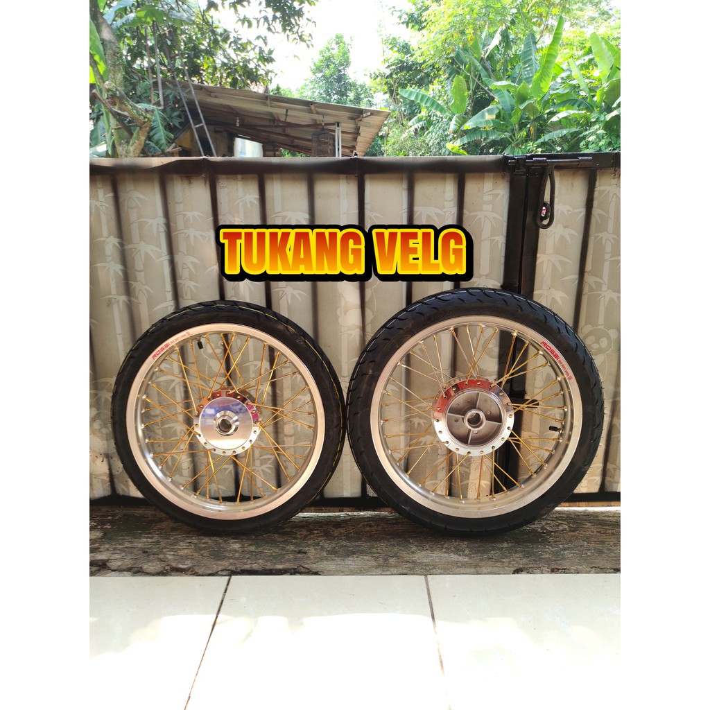 Velg Jari Jari Vixion New Atau Vixion Old Paketan Ring 17 Tapak Lebar 185/215 Set Plus Ban