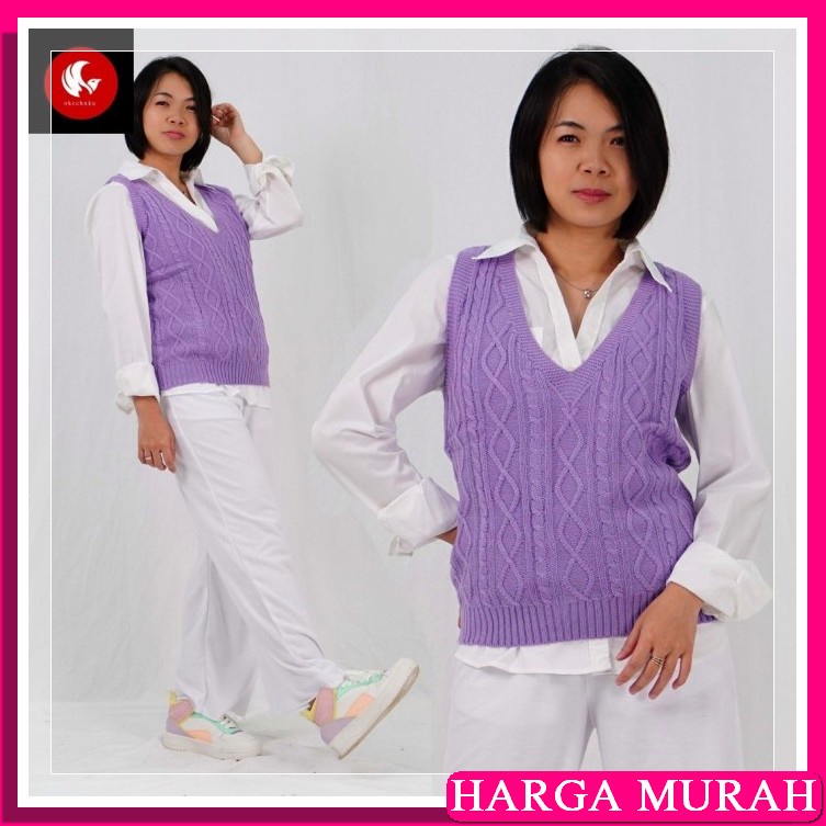 Caityly Vest Wanita Style Korean Kekinian / Rompi Wanita Fleece T BF961 Okechuku Sido Cable Vest Raj