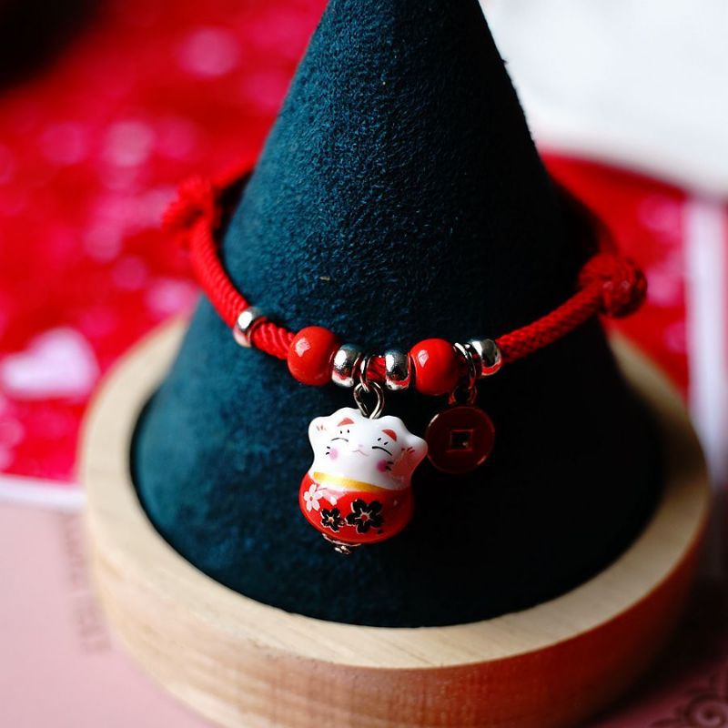 gelang tangan lucky cat gelang tangan maneki neko gelang tali kucing hoki