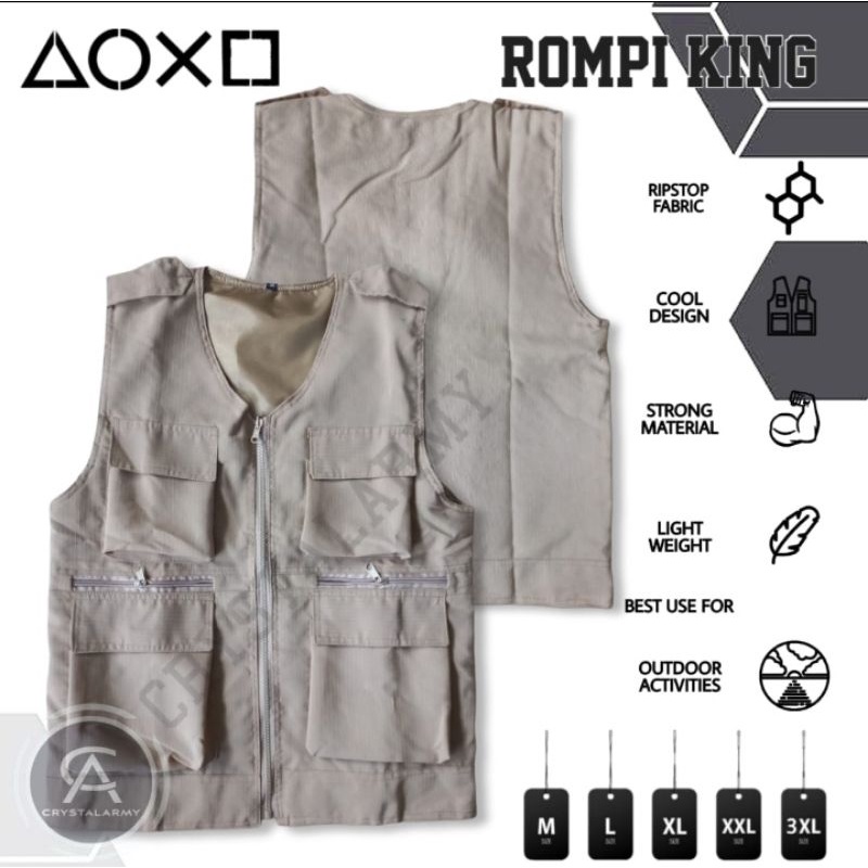 rompi tactical/rompi king/rompi wartawan/rompi lapangan