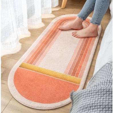 TOKOMUDA Karpet Carpet Bulu Keset Cashmere Aesthetic Anti slip 120x50cm Motif Unik Keset Kamar Ruang