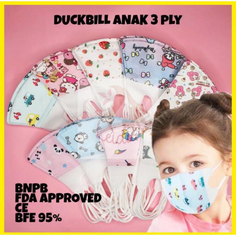 (MURAH) ECER MASKER DUCBIL ANAK / Ducbil Anak Karakter