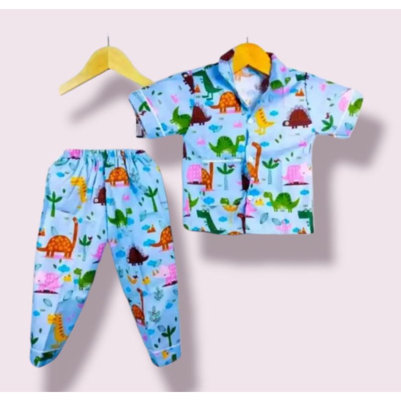 Baju tidur anak motif lengan pendek anak laki laki perempuan piyama anak pakaian tidur anak anak stelan  anak baju anak murah