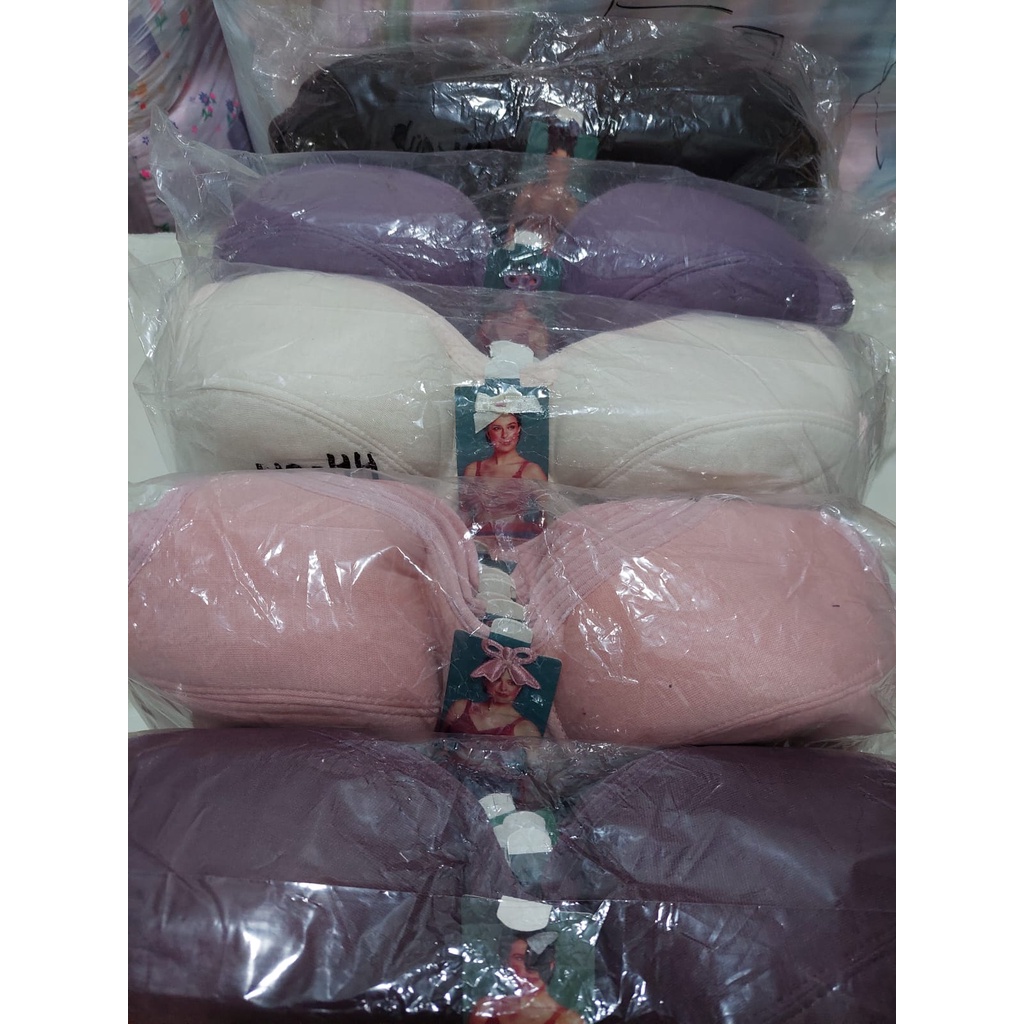 Sport Bra Kait 2 38 36 34 Bra Sport Jumbo Wanita Cup Besar (12 PCS) BH Sport Jumbo Kait 2 BH Senam Big Size Tanpa Kawat Busa Tipis Full Katun 1LUSIN