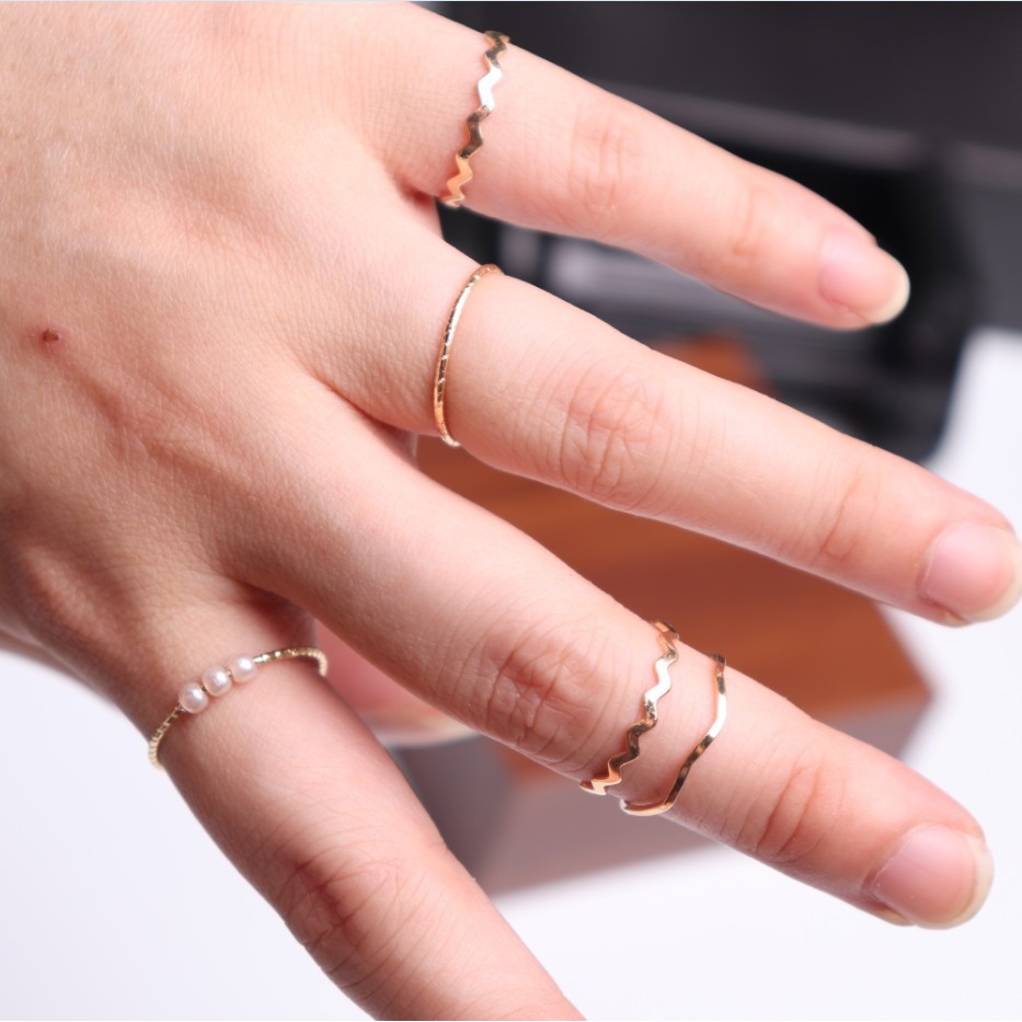 [F4] Cincin NADINE MUTIARA 5 Set Fashion (Set ring) Korean version of simple personality wild geometric pearl ring 5pcs / Set Cincin Gelang Mutiara Gaya Korea Minimalis Elegan