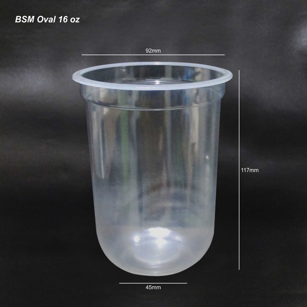 

PP CUP oval 16 OZ BSM (7GR) (1 SLOP 50PCS )