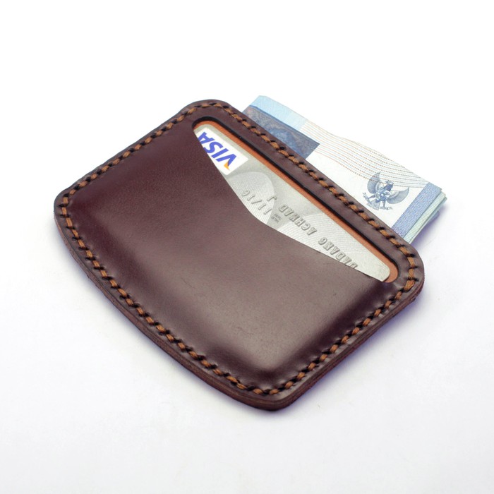 dompet kartu dua warna card wallet - slim wallet jahit tangan PHWL493