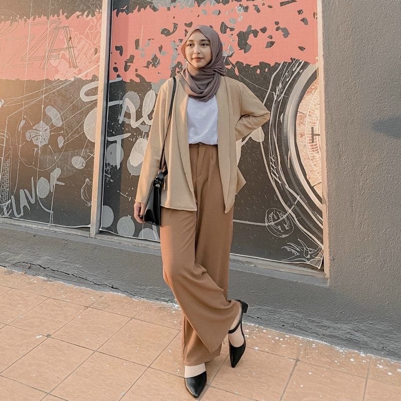 Celana Kulot Highwhais - Loose Pants Panjang - Kulot Anti Kusut - Celana Kulot Wanita Korea Style