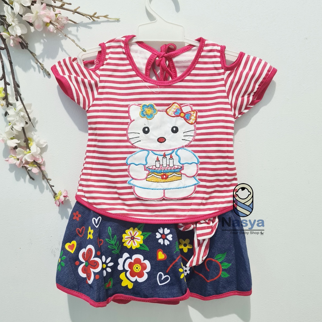 [KK-022] Setelan baju Bayi Perempuan / Bayi bayi perempuan model Rok Denim