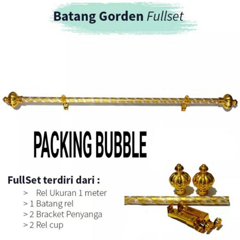 Batang Gorden 1 Set Ukuran 1,5 Meter, 1 meter dan 50cm