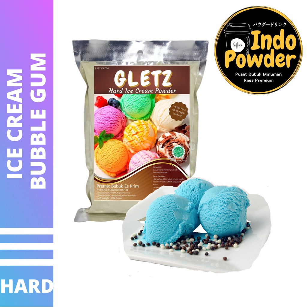 HARD ICE CREAM BUBBLE GUM 1Kg - Bubuk Es Krim BUBBLE GUM - Bubuk Es Krim - ICE CREAM Powder 1Kg