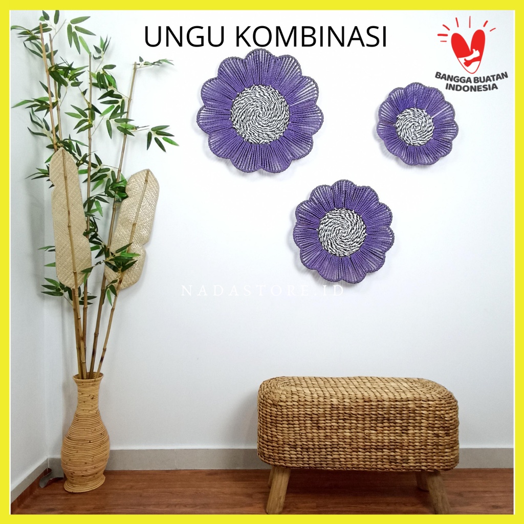 WALLDECOR FLOWER SEAGRASS - HIASAN DINDING CANTIK / WALL DECO / DECORASI TEMBOK ANYAMAN