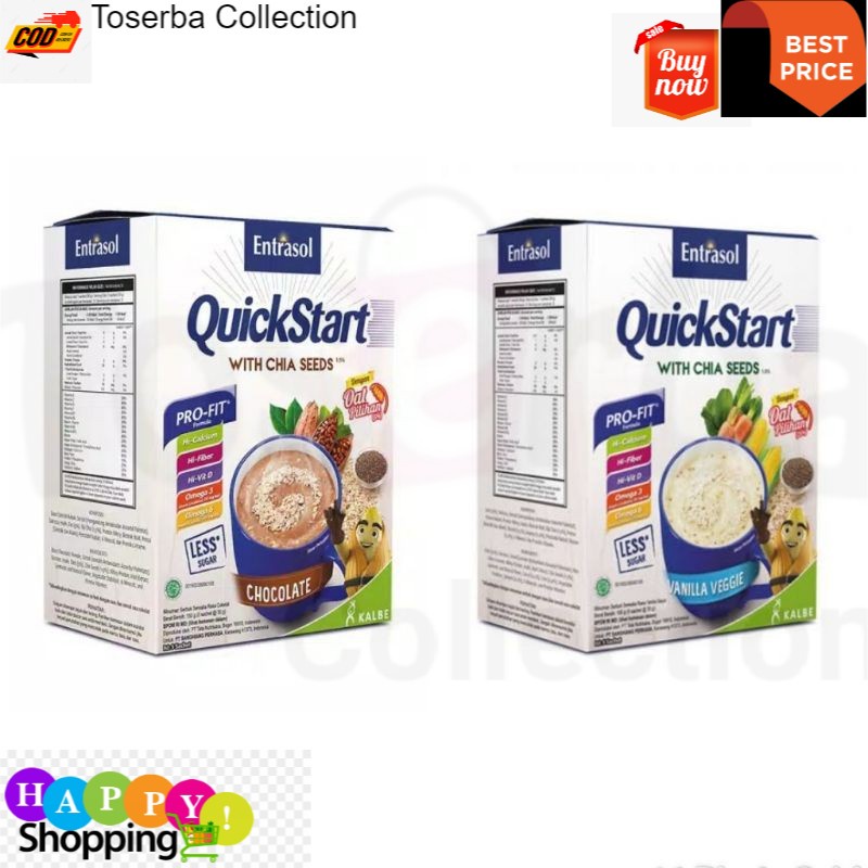 

Toserba Collection Entrasol Quick Start Cereal Coklat/vanila Sereal 5 x 30 gr Bandung - Cimahi