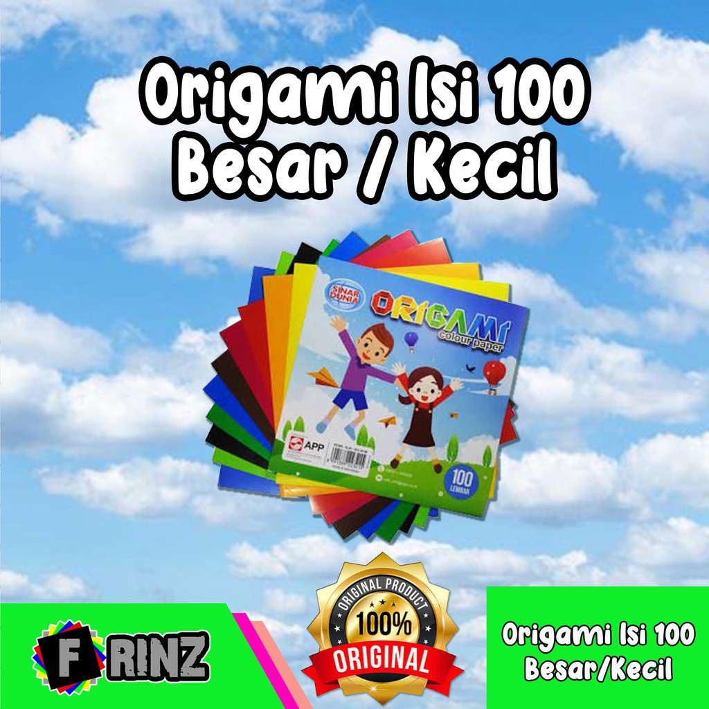 

ATK ~ Origami Paper 1 Muka ( isi 100 ) Besar Kecil / Kertas Lipat / Kertas Warna warni 16 12