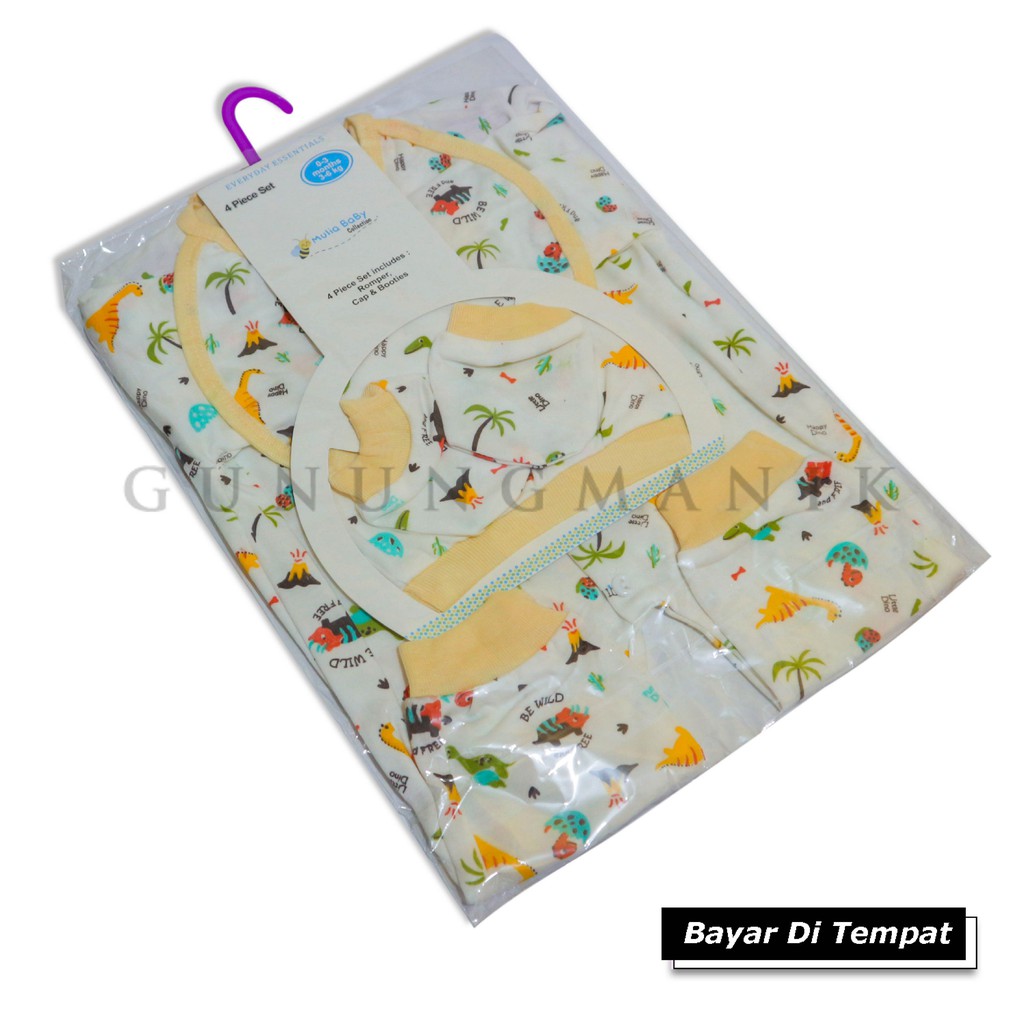 pakaian stelan baju bayi usia 3-6 bulan baju kodok panjang Saffenda SNI original bahan katun terlari