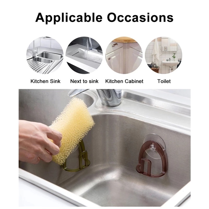 Home Suction Cup Wall Hanging Sponge Drain Holder / Bathroom Kitchen Sink Soap Storage Rack