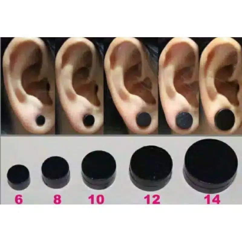 Anting Magnet Hitam Polos (Hargauntuk1pcs)