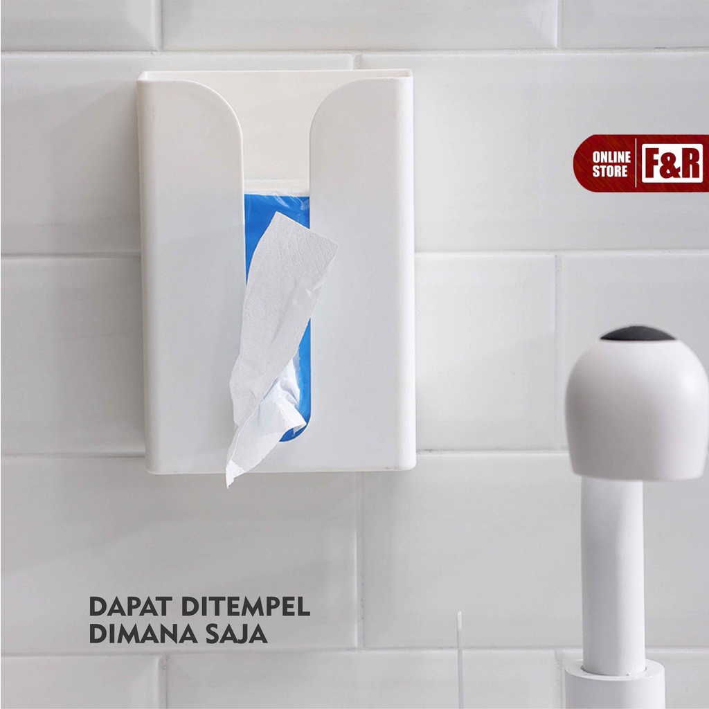 Tempat Tisu Dapur Tempel Dinding Kotak Tissue Toilet Wadah Tissu Mobil Penyimpanan Tisue Kamar Mandi WC Bahan Plastik