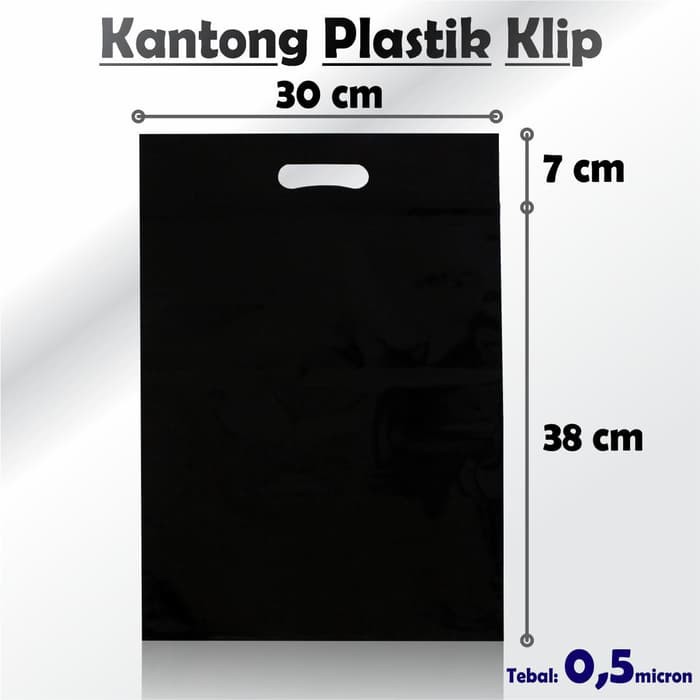 Plastik Kantong Zipper Ziplock Klip Ziplock Bag Plong - Hitam 30 X 45