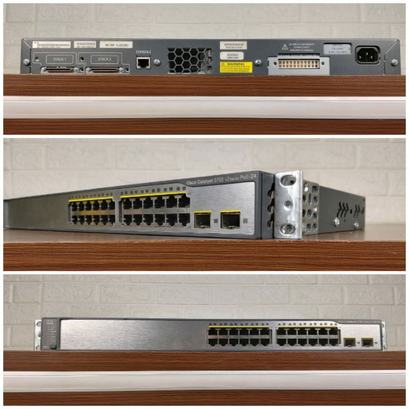 Switch Cisco 3750 PoE Ws-C3750V2-24PS-S VO1 Bergaransi