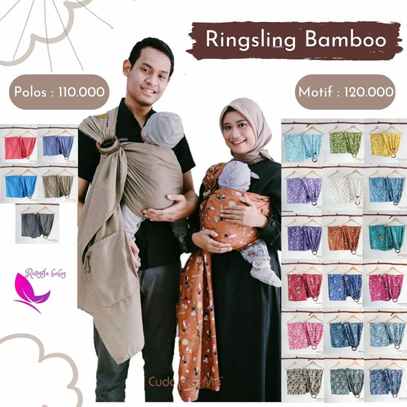 Ringsling Bamboo CuddleMe Ring Sling Cuddle Me Gendongan Bayi Samping Gendongan Anak Empuk Jarik Cukin dengan Ring Sling