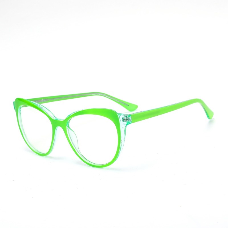 (YUZHU) Kacamata Frame Bulat Model Cat Eye Lensa Warna Permen TR90