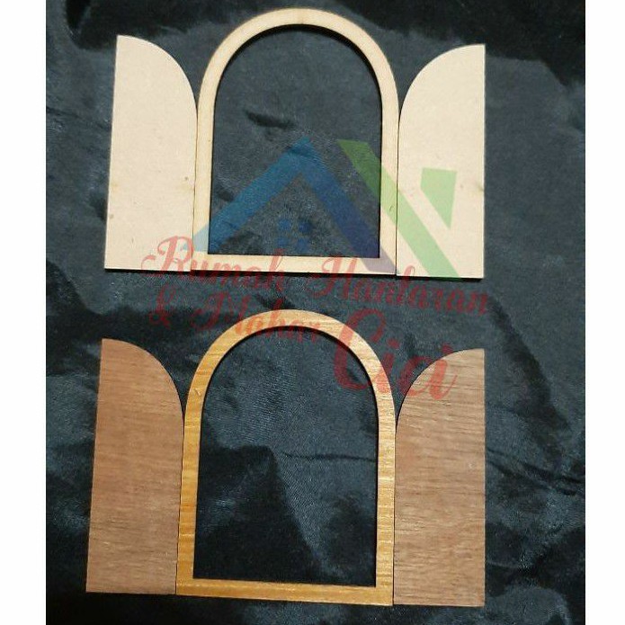 7,5cmx6cm kayu bentuk jendela/kayu jendela/hiasan mahar