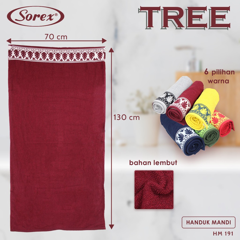 Handuk Sorex Towel HM 190 / HM 191 {70x130cm} Besar | Handuk Mandi Dewasa Katun |fcx