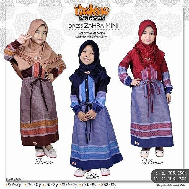 Baju Gamis anak muslim Dress Zahra Mini