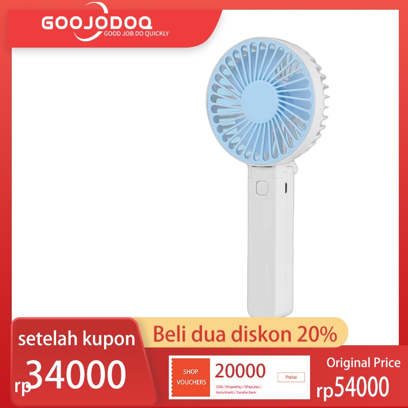 【Beli dua diskon 20%】 goojodoq Foldable Kipas Angin Mini Genggam Cute / Mini Fan Portable