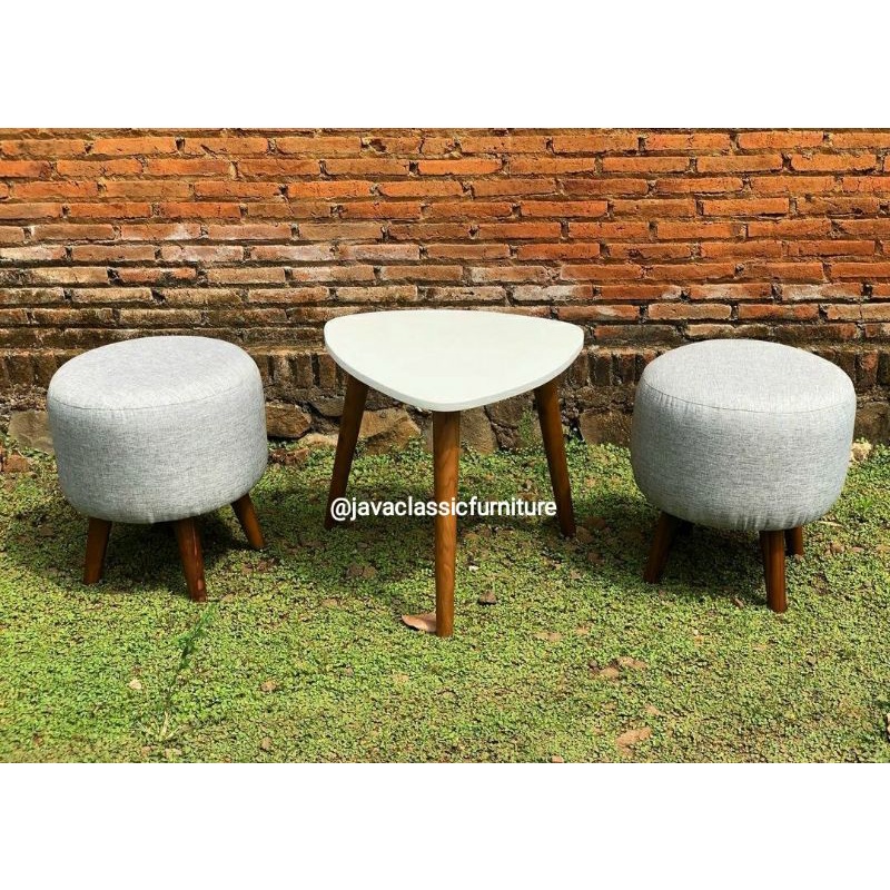 SOFA TV RUANG TAMU 1 SET STOLL MEJA STOLL SANTAI RETRO MINIMALIS KAYU JATI MURAH MEWAH KURSI SOPA BED L-3