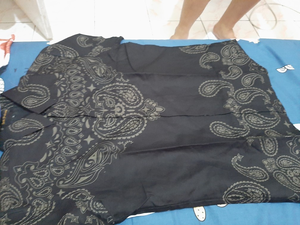 Kanigara Kemeja Batik Pria Lengan Panjang Slimfit Katun Printing Hem Baju Seragam Kantor Modern
