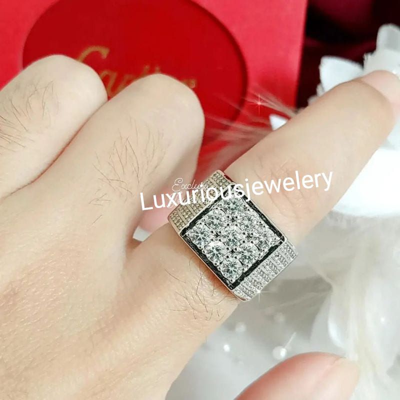 Cincin cowok Replika Berlian Eropa lapis emas