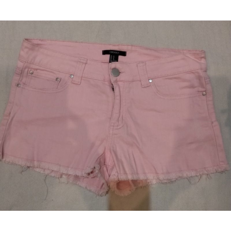 celana pendek wanita pink forever 21 preloved