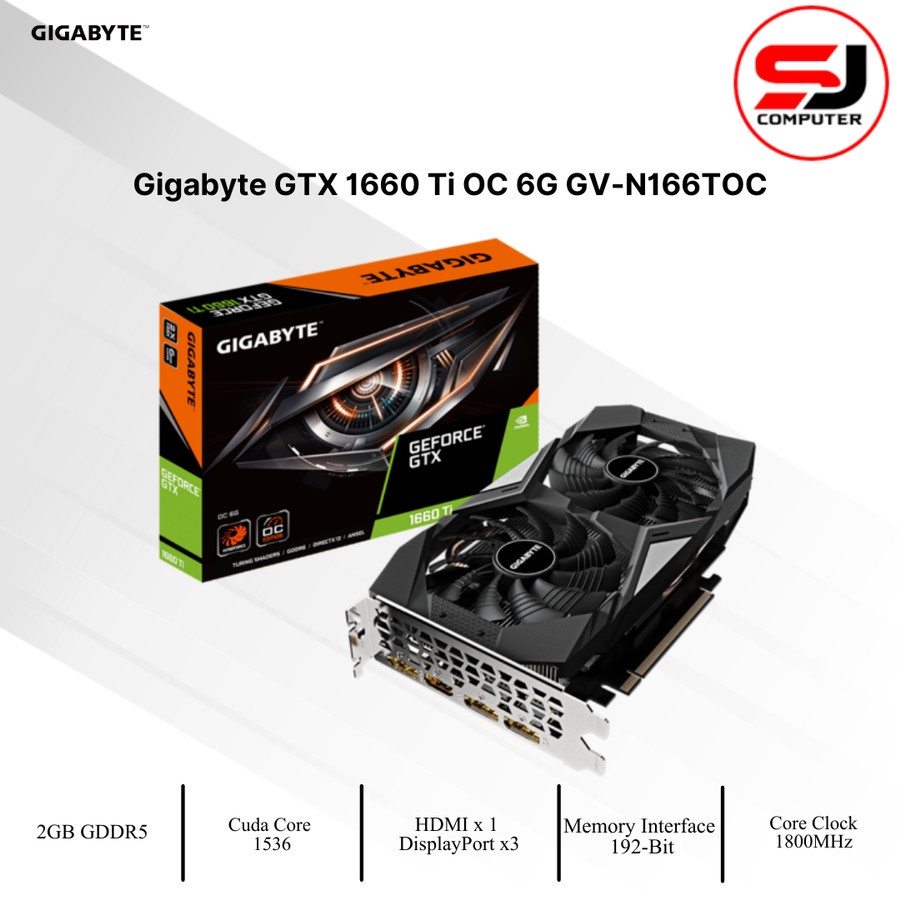 VGA Gigabyte GTX 1660 Ti OC 6G GV-N166TOC