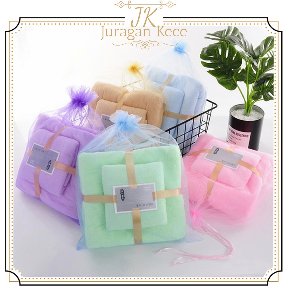 Handuk Mandi Set 2in1 Handuk Dewasa Handuk Wajah Set 2 Pcs Handuk Warna Cotton Towel