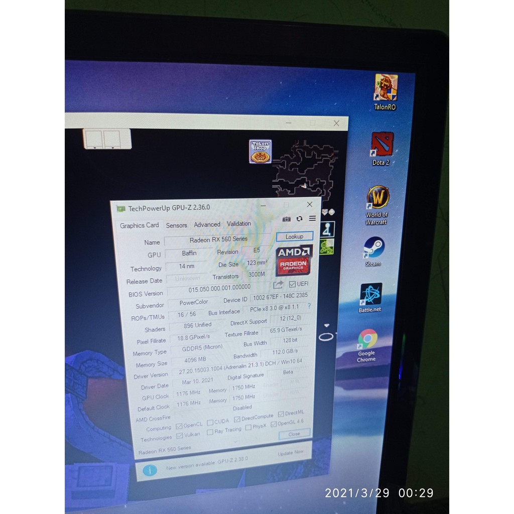 VGA RX 560 4 GB Powercolor