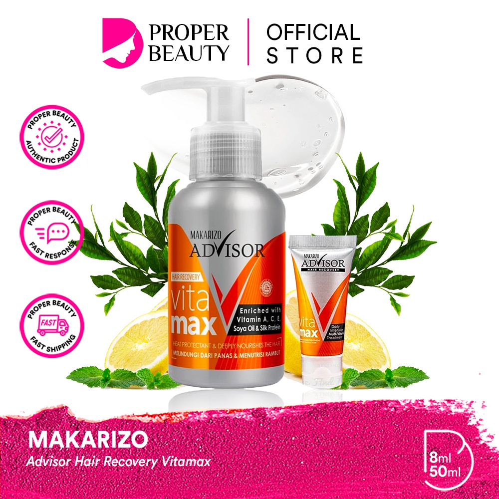 MAKARIZO Advisor Hair Recovery Vitamax Indonesia / Energy Fibertherapy Conditioning Shampoo Scalp Creambath Easy Straight Scentsations Fragrance Vitaglitz Vitacaps Mask Rebonding / Shampo Sampo Kondisioner Pelurus Tonic Serum Vitamin Perfume Mist Rambut