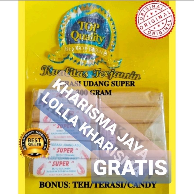 

OLEH2 KHAS CIREBON TERASI UDANG SUPER KHAS CIREBON 300 GR GRATIS TEH/TERASI/ CANDY