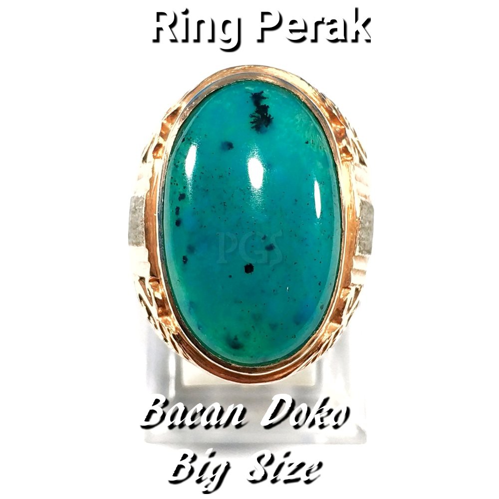 CINCIN BATU AKIK NATURAL BACAN DOKO HIJAU TOTOL TEMBUS MANTAP RING PERAK FREE MEMO KEASLIAN BATU