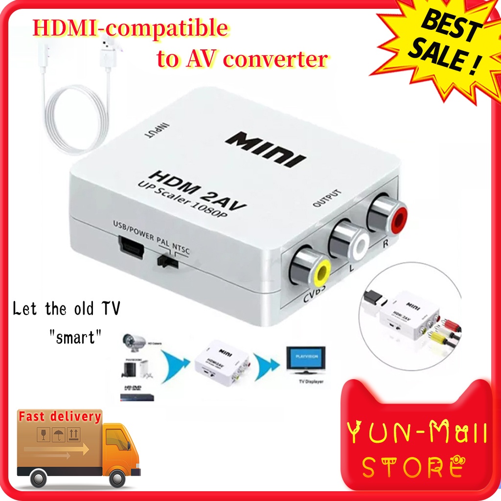 YUN Mall STORE  HDMI TO AV RCA CONVERTER KONEKTOR ADAPTER MINI