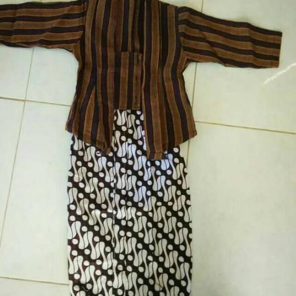 kebaya wanita PROMO SATU SET KEBAYA LURIK ANAK  UMUR 0-12 TAHUN// BAJU ADAT JAWA ANAK//PAKAIAN ADAT 