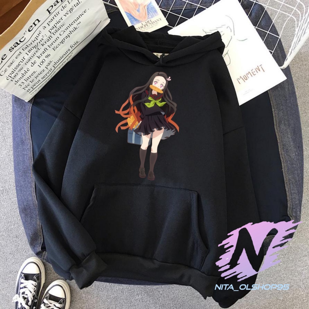 HOODIE NEZUKO SWETER ANAK ANIME DEMON SLAYER NEZUKO CHIBI