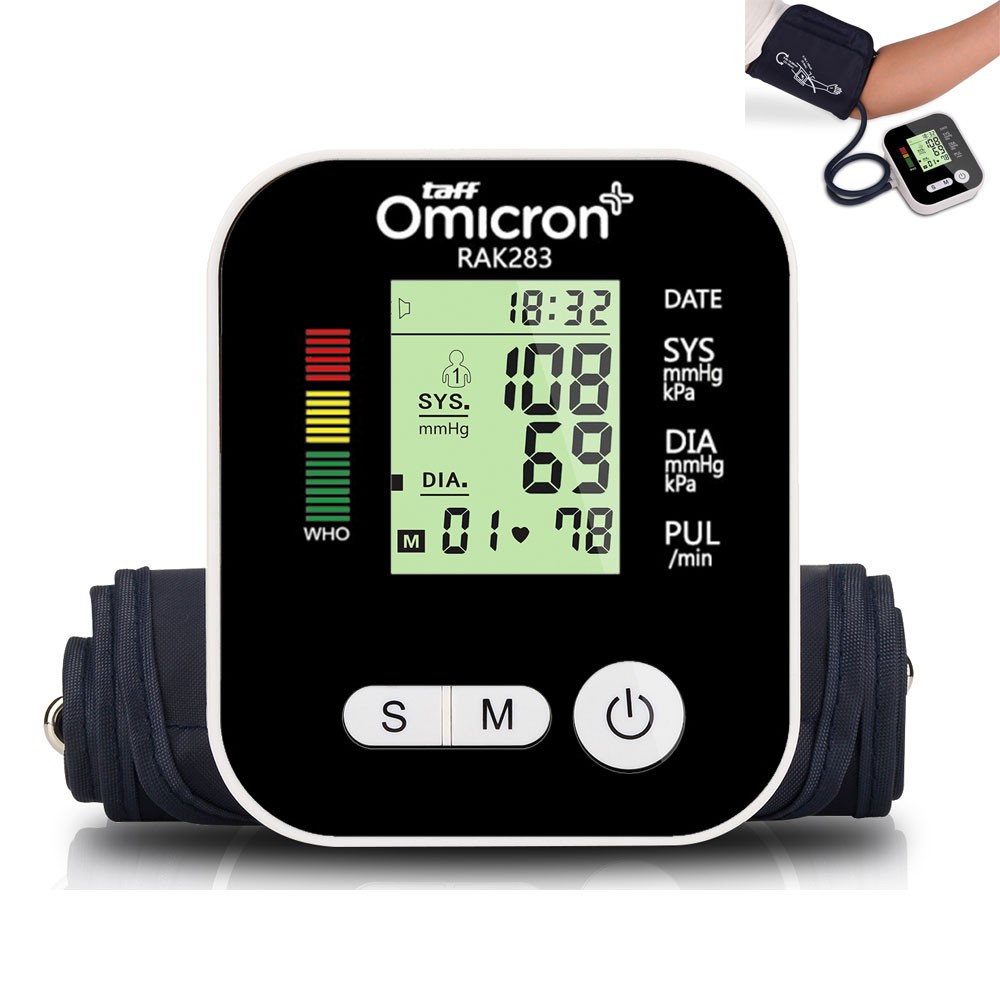 Pengukur Tekanan Darah Tensi TaffOmicron Blood Pressure Monitor with Voice (RAK-283) - White