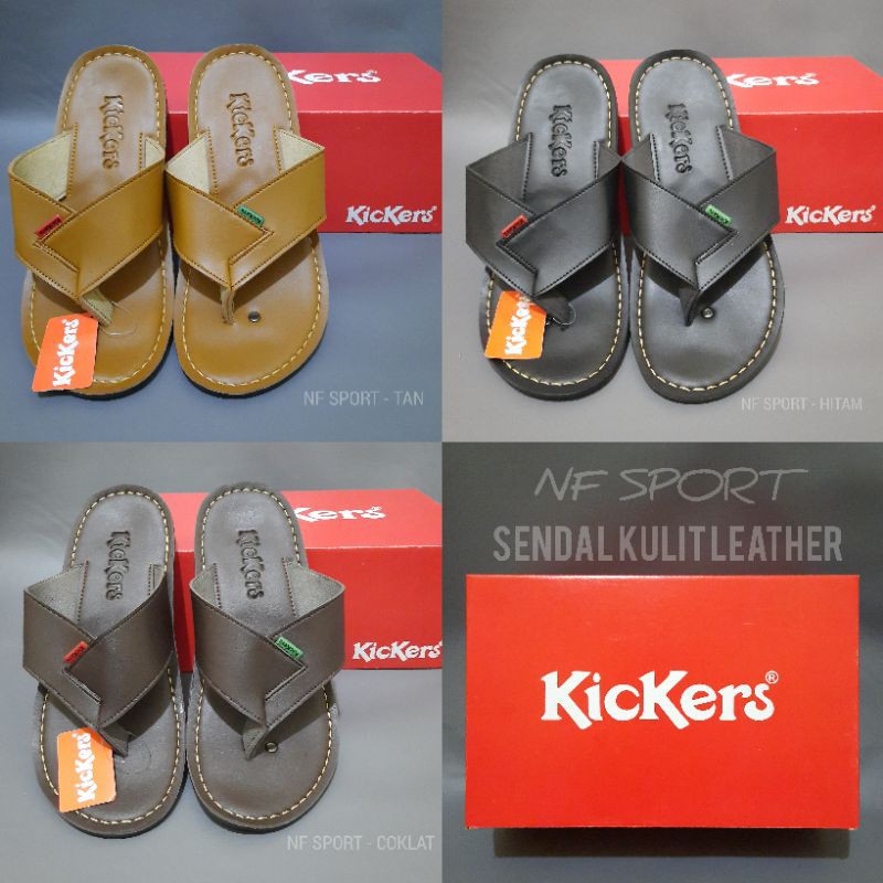 LARIS. Sendal Jepit Kulit Pria Kickers [ BEST SELLER ]